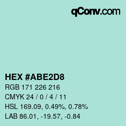 カラーコード: HEX #ABE2D8 | qconv.com