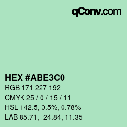 カラーコード: HEX #ABE3C0 | qconv.com