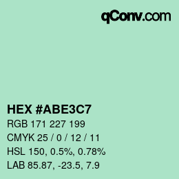 カラーコード: HEX #ABE3C7 | qconv.com