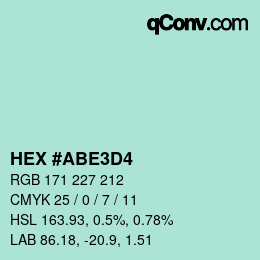 Farbcode: HEX #ABE3D4 | qconv.com