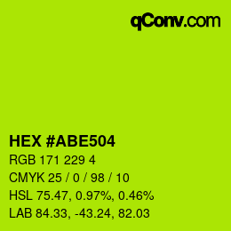 カラーコード: HEX #ABE504 | qconv.com