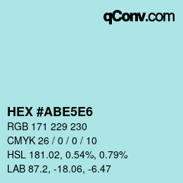 Color code: HEX #ABE5E6 | qconv.com