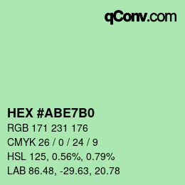 カラーコード: HEX #ABE7B0 | qconv.com