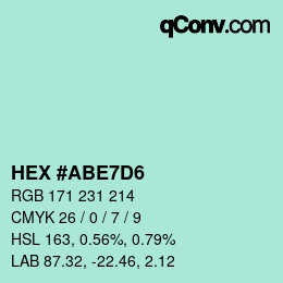 カラーコード: HEX #ABE7D6 | qconv.com