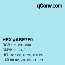 Color code: HEX #ABE7F0 | qconv.com