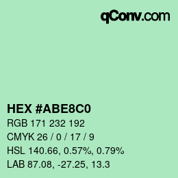 Color code: HEX #ABE8C0 | qconv.com