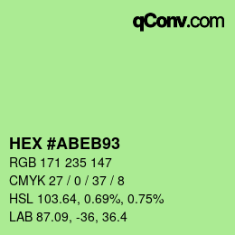 カラーコード: HEX #ABEB93 | qconv.com