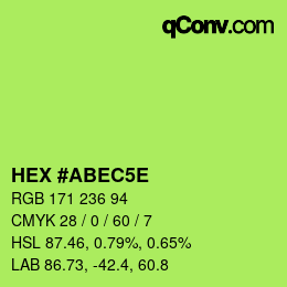 Code couleur: HEX #ABEC5E | qconv.com