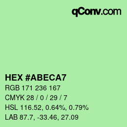 カラーコード: HEX #ABECA7 | qconv.com
