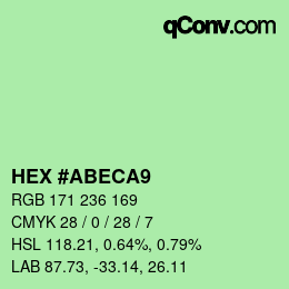 カラーコード: HEX #ABECA9 | qconv.com