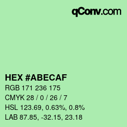 カラーコード: HEX #ABECAF | qconv.com