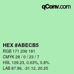 カラーコード: HEX #ABECB5 | qconv.com