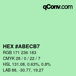 カラーコード: HEX #ABECB7 | qconv.com
