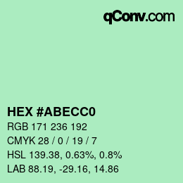 カラーコード: HEX #ABECC0 | qconv.com