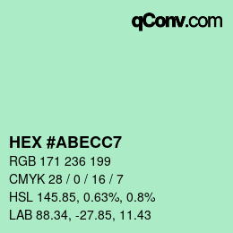 カラーコード: HEX #ABECC7 | qconv.com