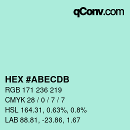 カラーコード: HEX #ABECDB | qconv.com
