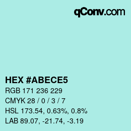 カラーコード: HEX #ABECE5 | qconv.com