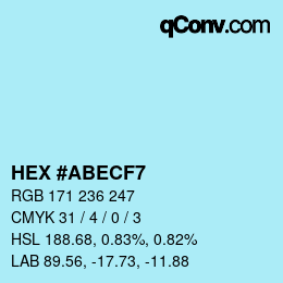 Color code: HEX #ABECF7 | qconv.com