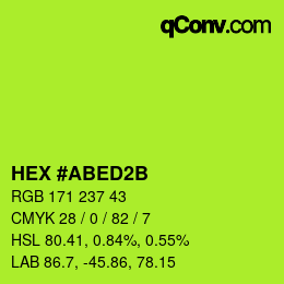 カラーコード: HEX #ABED2B | qconv.com