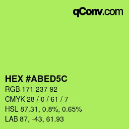 Color code: HEX #ABED5C | qconv.com