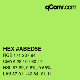 カラーコード: HEX #ABED5E | qconv.com