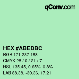 Color code: HEX #ABEDBC | qconv.com