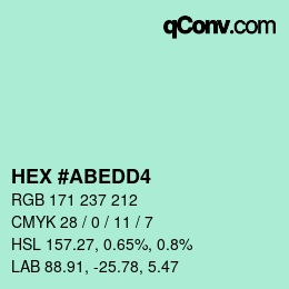 颜色代码: HEX #ABEDD4 | qconv.com