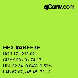 Farbcode: HEX #ABEE3E | qconv.com