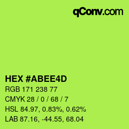 カラーコード: HEX #ABEE4D | qconv.com