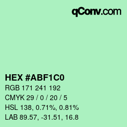 Color code: HEX #ABF1C0 | qconv.com