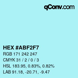 Color code: HEX #ABF2F7 | qconv.com