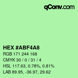 Color code: HEX #ABF4A8 | qconv.com