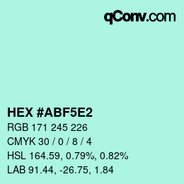Color code: HEX #ABF5E2 | qconv.com