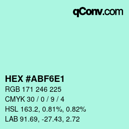 カラーコード: HEX #ABF6E1 | qconv.com
