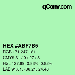 Color code: HEX #ABF7B5 | qconv.com