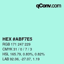 Color code: HEX #ABF7E5 | qconv.com