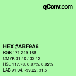 カラーコード: HEX #ABF9A8 | qconv.com
