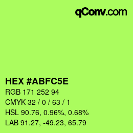 カラーコード: HEX #ABFC5E | qconv.com