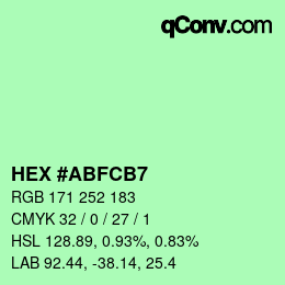 Color code: HEX #ABFCB7 | qconv.com