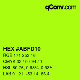 Código de color: HEX #ABFD10 | qconv.com