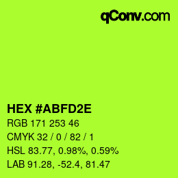 Color code: HEX #ABFD2E | qconv.com