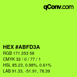 Color code: HEX #ABFD3A | qconv.com