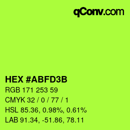 颜色代码: HEX #ABFD3B | qconv.com