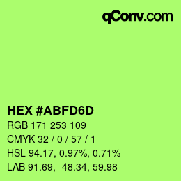 颜色代码: HEX #ABFD6D | qconv.com