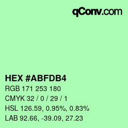 颜色代码: HEX #ABFDB4 | qconv.com