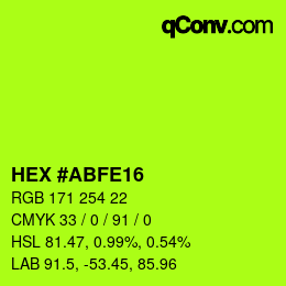 Color code: HEX #ABFE16 | qconv.com