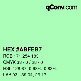 カラーコード: HEX #ABFEB7 | qconv.com