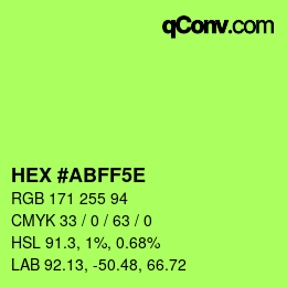 カラーコード: HEX #ABFF5E | qconv.com