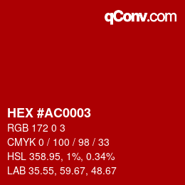 Color code: HEX #AC0003 | qconv.com