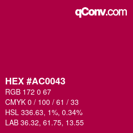 Color code: HEX #AC0043 | qconv.com